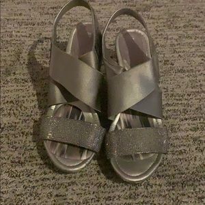 Reaction by Kenneth Cole silver platform heels